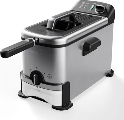 Produktbild von Heinrich´s Fritteuse 3L mit Ölfiltration, Sichtfenster, 2000W, stufenloses Thermostat bis 190 °C, herausnehmbarer Ölbehälter, einfache Reinigung, Inox