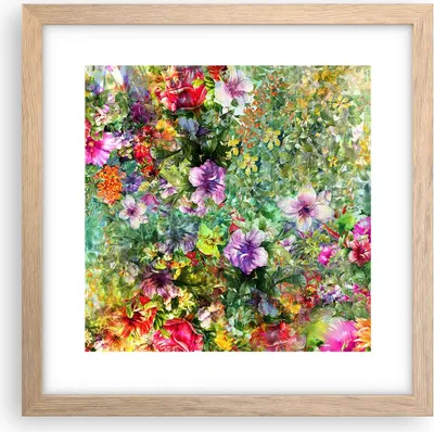 Produktbild von Gerahmtes Poster - Rahmen in heller Eiche - blume sommer natur - 30x30 cm - Wand Bild - Wanddeko - Wandbilder - Wandposter - Bilderrahmen - Bilder - Kunstdruck - Wandbild - P2NAC30x30-3842