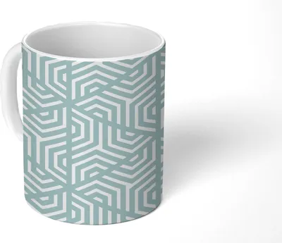 Produktbild von MuchoWow® Tasse Kaffeetasse Kaffeebecher 350 ml Design - Geometrie - Muster - Dreieck Teetasse - Fototasse - Becher - Keramikbecher - Teebecher - Kaffeetasse - Bürotasse