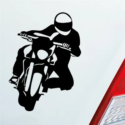Produktbild von Auto Aufkleber Motorrad Biker Mopped 12x9 cm Schwarz Matt Sticker Heckscheibenaufkleber