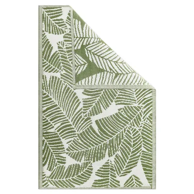 Produktbild von JEMIDI Outdoor Teppich 120x180cm groß - Terrassenteppich Balkonteppich Außenteppich - Balkon Teppich Garten Läufer Gartenteppich - Blatt Muster Grün