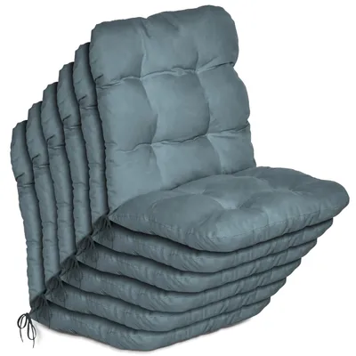 Produktbild von Beautissu 6er Set Niedriglehner Auflagen Set Flair NL, 100x50x8cm, Taubenblau