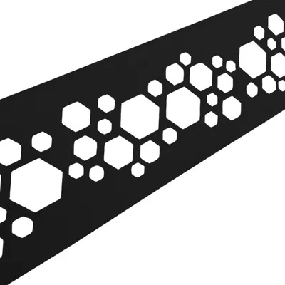 Produktbild von zaun|zu PREMIUM Nachbildung Hexagon: Sichtschutzstreifen mit Lasermuster für Doppelstabzaun Schwarz 2,55m