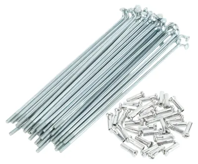 Imagen del producto de Radios para bicicleta, calibre 14G, 100 mm, 1 juego, acero al carbono galvanizado, para reparación