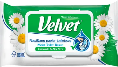Obrázek produktu pro Vlhký toaletní papír Velvet Camomile & Aloe Vera 42 kusů