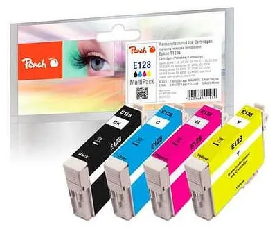 Produktbild von Peach 314773, Standardertrag, Schwarz, Cyan, Magenta, Gelb, 7,4 ml, 5,6 ml, 4 Stück(e), Multipack