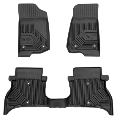 Immagine prodotto di Tappetini gomma vasca per Jeep Wrangler 4xe dal 2021 (SUV) – set 3 pezzi, nero, su misura