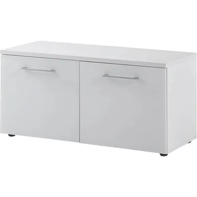 Image de Germania Banc à chaussures "GW-SCALEA" en blanc, avec façades en verre, 97 x 47 x 40 cm (l x h x p), 3762-84