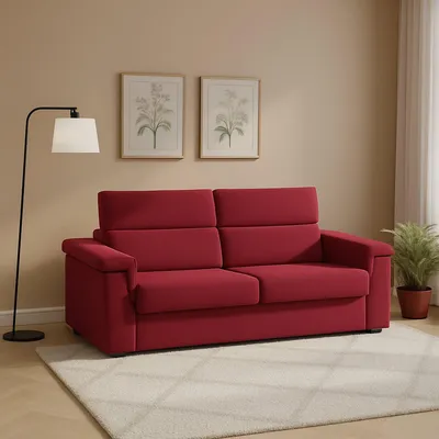 Immagine prodotto di Rigolato - Divano Letto 2 Posti, 185x95 cm Rosso, Sfoderabile  Italy