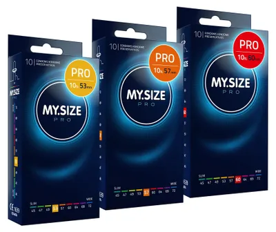 Immagine prodotto di MY.SIZE Preservativo PRO misura 3,4,5-53,57,60 mm, 3x10 Pezzi - Ottima vestibilità per una taglia adatta a tutti