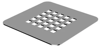 Zdjęcie produktu dla Pokrywa odpływu do brodzika 125 x 125 mm ze stali nierdzewnej