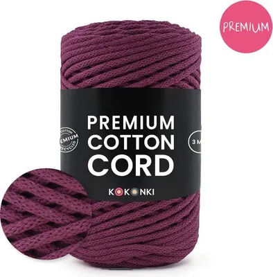 Produktbild von Premium Baumwollkordel 3 mm Kokonki 100 m Farbe 339 Pfingstrose