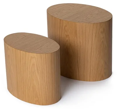Seitentisch-Set, Eiche, 49x41x40 cm, MDF, modern