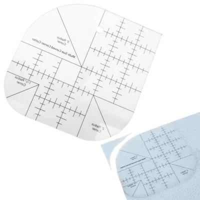 Productafbeelding van Naairuler Hoek Snijder - Patchwork Liniaal - Quilten en Patronen - Antislip Ontwerp - 15 cm - Transparant