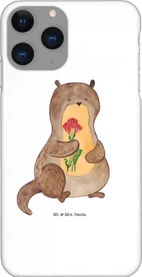 Produktbild von Mr. & Mrs. Panda Iphone 11 Pro Handyhülle Otter Blumenstrauß - Weiß - Geschenk, Niedlich, Seeotter, Süß, Premium Kunststoff, Handy Case, See