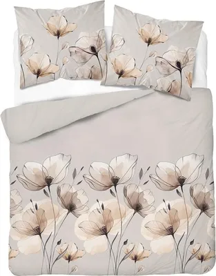Produktbild von Bettwäsche, Satinbettwäsche, hohe Qualität 200x220 5492b Beige, Blumen