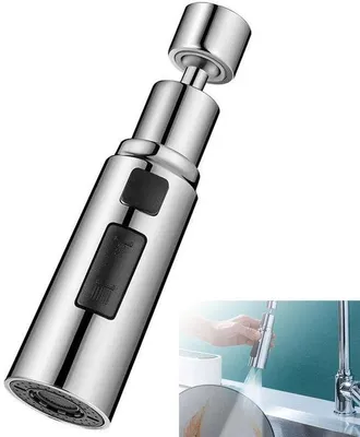 Obrázek produktu pro Prodlužovací trubice pro kuchyňský kohoutek – otočná o 360° – 3 režimy – úspora vody – snadná instalace – pro kuchyň a koupelnu