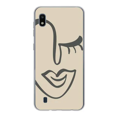 Produktbild von MuchoWow® Handyhülle Schutzhülle Hülle für Samsung Galaxy A10 Frau - Gesicht - Kunst Silikon Softcase Handy Hülle - Schutzhülle