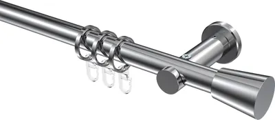 Produktbild von Interdeco Gardinenstange / Vorhangstange Chrom, Typ Platon Sitra (Konus), 20 mm Ø 1-läufig, 240 cm