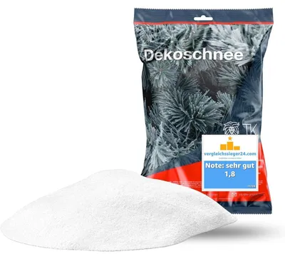 Obrázek produktu pro Umělý sníh třpytivý - Jemný a načechraný - 100 g (cca 2000 ml) - Dekorace na Vánoce a Advent