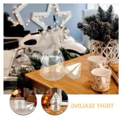Produktbild von Glas Bonbonglas in Weihnachtsbaumform mit Deckel zur Aufbewahrung von Snacks und Keksen