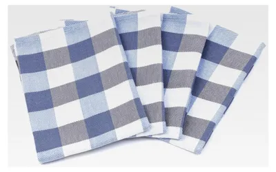 Produktbild von 4er-Set Geschirrtücher - 100% Baumwolle - Kariert - Saugstark - Blau | 50 x 70 cm