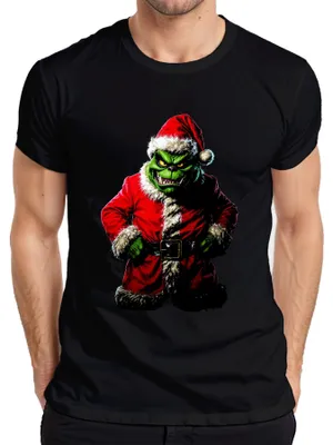 Immagine prodotto di Maglietta da uomo Grinch Bad Father Christmas Santa Christmas Horror Scary, nero, XL