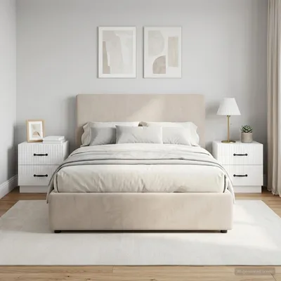 Immagine prodotto di Maison Exclusive - Comodino, set da 2 pezzi, bianco lucido, 43 x 34,5 x 44,5 cm