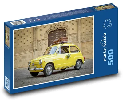 Zdjęcie produktu dla Puzzle 500 Żółty samochód - Fiat, pojazd - martinpuzzle