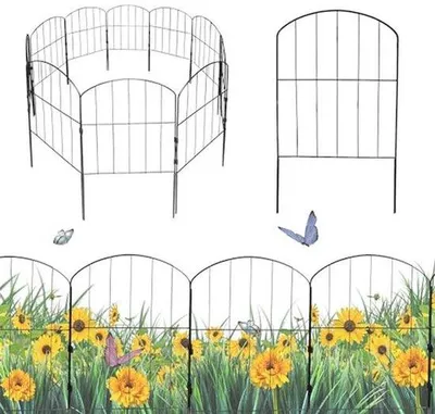 Produktbild von Famanu Gartenzaun 25,6 cm x 61 cm - Metallzaun für Hunde und Tiere