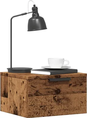 Image de vidaXL Tables de chevet murales 2 pcs. Aspect vieux bois 34x30x20 cm