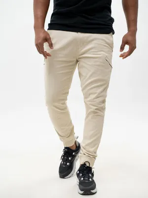 Produktbild von Hellbeige Herren-Jogger-Stoffhose MyStars Classic 30