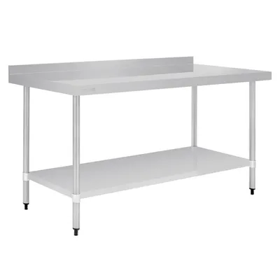 Produktbild von Vogue Arbeitstisch 900x1800x700mm mit Grundboden und Aufkantung aus Edelstahl