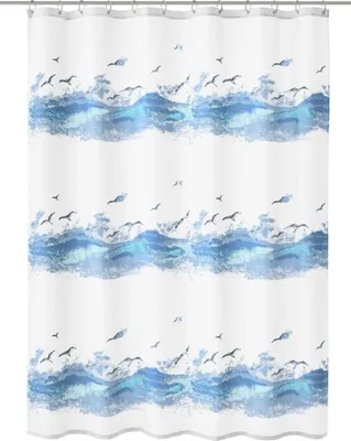 Produktbild von Kleine Wolke Duschvorhang Textil SEASIDE Krokusblau 180 x 200 cm