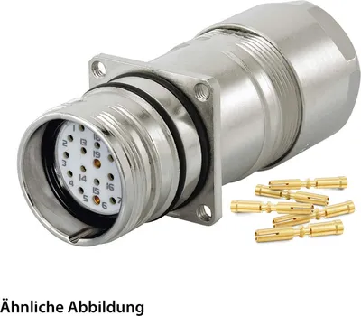 Produktbild von HUMMEL SET inkl. Kontakte M23 Signal Wanddurchführung Kupplung, Crimpein. gerade Polzahl 11+PE, Buchse Hinterwand,
