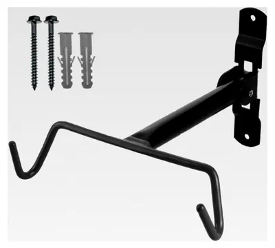 Produktbild von Faltbarer Fahrrad Wandhalter - zur Rahmeneinhängung für Fahrräder und E-Bikes | Aus Stahl | Tragfähigkeit 20 kg | Schwarz