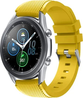 Produktbild von Strap-it Samsung Galaxy Watch 3 45mm Armband Silikon (Gelb)
