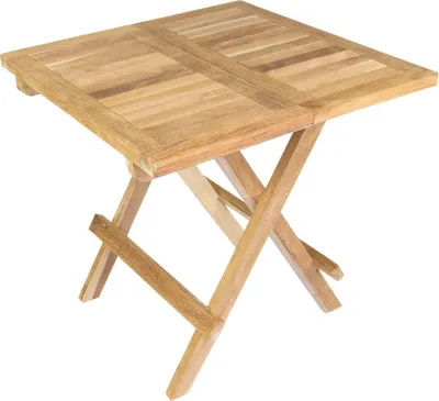 Produktbild von VCM Klapptisch | Beistelltisch klappbar | Gartentisch Teakholz | Blumentisch | Balkontisch | Maße 50 x 50 cm