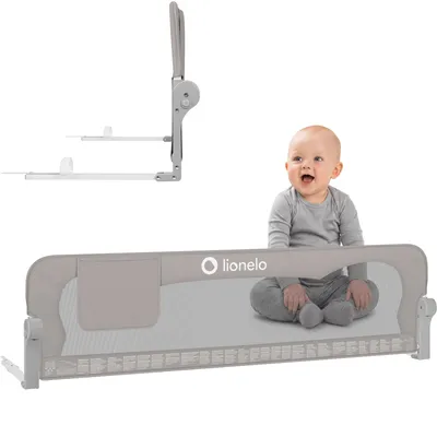 Produktbild von Lionelo Eva mit Tasche Bettgitter Bettschutzgitter Kinderbettgitter Babybettgitter Melange Grau, KI-generiertes Bild