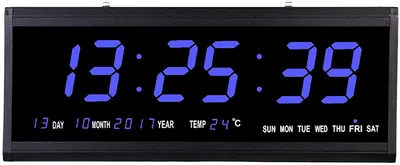 Zdjęcie produktu dla Zegar ścienny Zegar cyfrowy Zegar LED Cyfrowy zegar ścienny Zegar kalendarzowy Zegar ścienny z wyświetlaczem temperatury Zegar stołowy z wyświetlaczem numerycznym