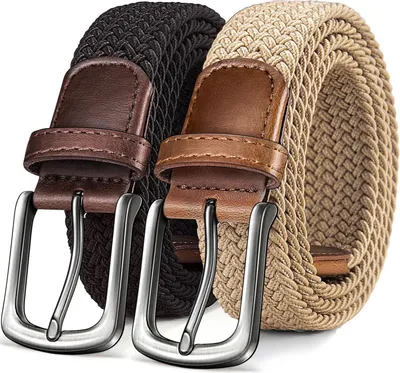 Obrázok produktu pre Elastický pletený opasok pánsky dámsky golfový opasok 35 mm 2-pack