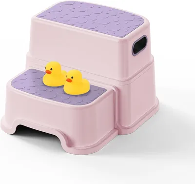 Productafbeelding van Kinderopstapje met 2 stappen voor badkamer en meer (roze)