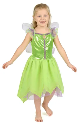 Produktbild von Disguise Disney Tinkerbell Klassisches Kostüm, perfekt für Tinkerbell-Fans, enthält ein wunderschön detailliertes Kleid mit Feenflügeln, grünes Feenkostüm für Mädchen. Größe Extra Small (3–4 Jahre)., Karnevalskostüm, Kind, Weiblich, Halloween, Fee, Grün