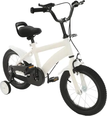 Productafbeelding van Kinderfiets, 14 inch, met stabilisatorwielen, handrem en kettingbeschermer, geschikt voor jongens en meisjes