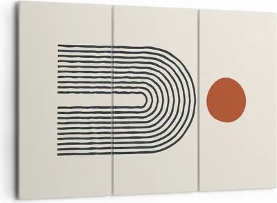 Produktbild von Bild auf Leinwand - Leinwandbild - 3 Teile - Abstraktion Grafik Linien - 165x110cm - Wand Bild - Wanddeko - Wandbilder - Leinwanddruck - Bilder - Wanddekoration - Leinwand bilder - CE165x110-5035