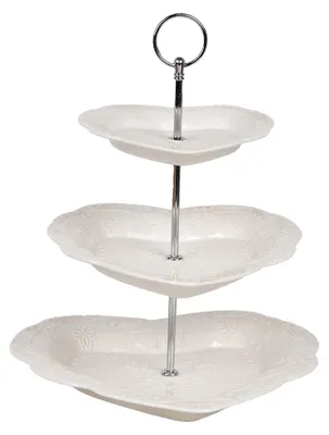 Produktbild von Clayre & Eef 3-Schicht-Etagere Ø 26x31 cm Weiß Keramik