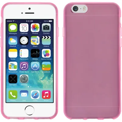 Produktbild von PhoneNatic Case kompatibel mit Apple iPhone 6s / 6 - rosa Silikon Hülle transparent + 2 Schutzfolien