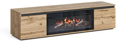 Productafbeelding van Openhaardomlijsting Vicco Evina Eiken/Zwart 160 x 39 cm, Model 62637