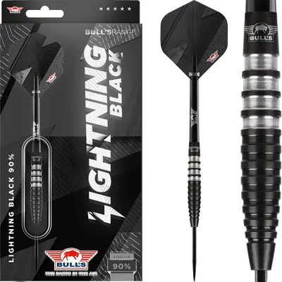 Produktbild von Bull's Lightning Black 90% Steeldarts 25g