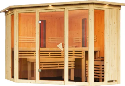 Produktbild von Karibu Innensauna Isra inkl. Saunaofen 9kW integr. Steuerung